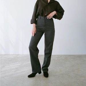 NWT OZMA of California Classic Straight Jean, Tencel Bull Denim, Black 27